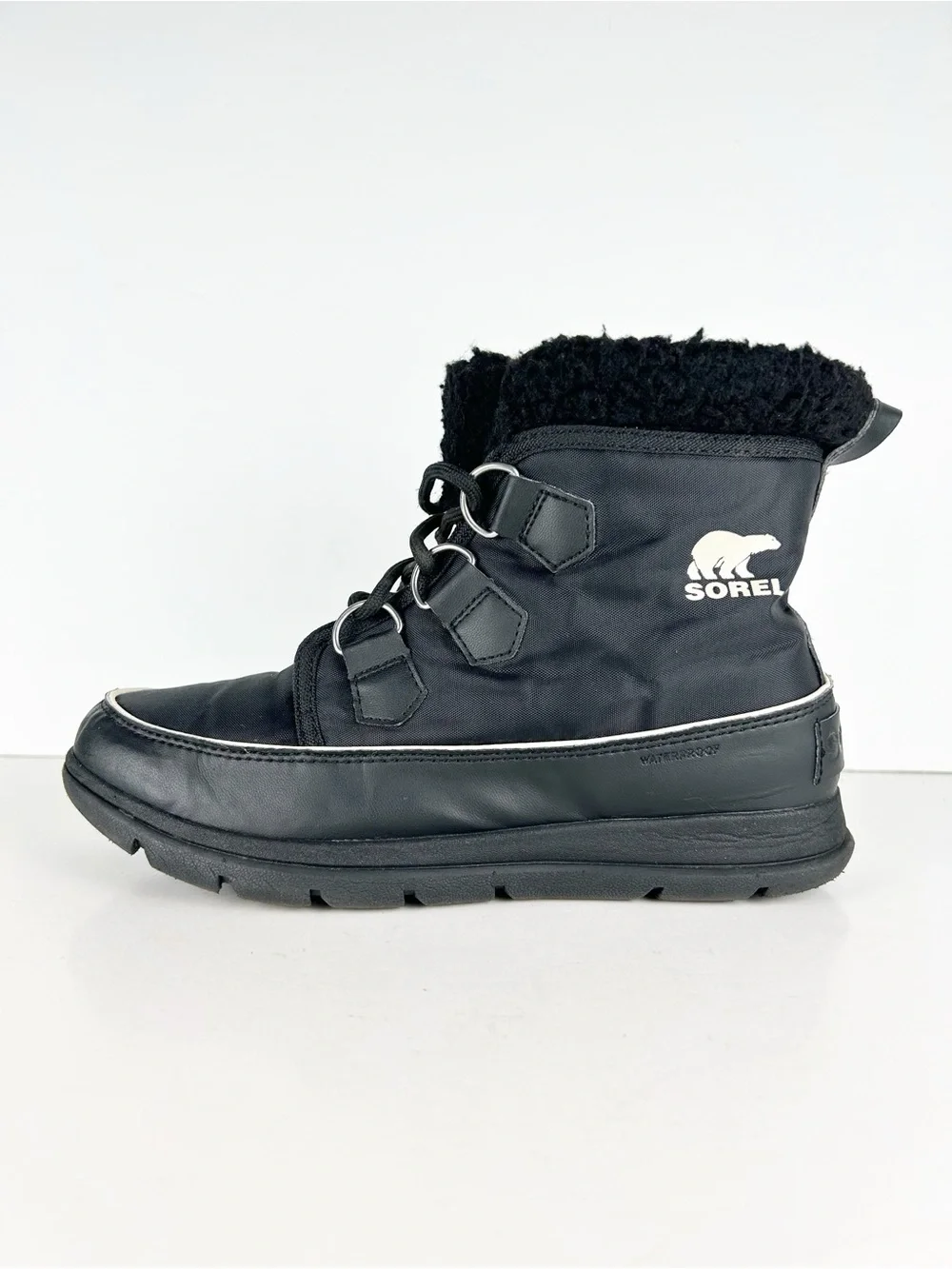 Sorel Explorer Carnival Black Cozy Waterproof Sporty Lightweight Boot